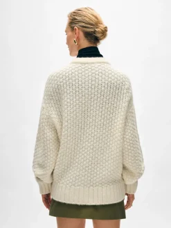 Clearance White + Warren alpaca blend cardigan Ivory