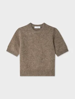 Best White + Warren brushed cashmere tee Taupe