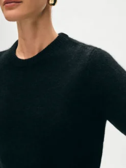 Hot White + Warren brushed cashmere tee Black