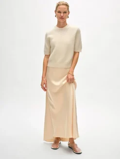 Clearance White + Warren brushed cashmere tee Ivory