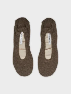 Clearance White + Warren cashmere ballet slipper RussetBrown