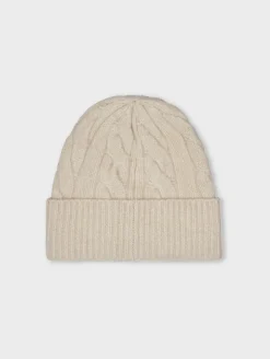 Sale White + Warren cashmere cable beanie NaturalHeather