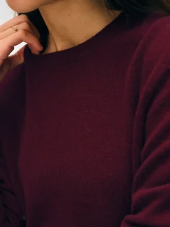Outlet White + Warren cashmere crewneck Sangria