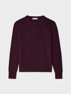 Outlet White + Warren cashmere crewneck Sangria