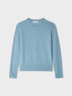 Fashion White + Warren cashmere crewneck SlateBlue