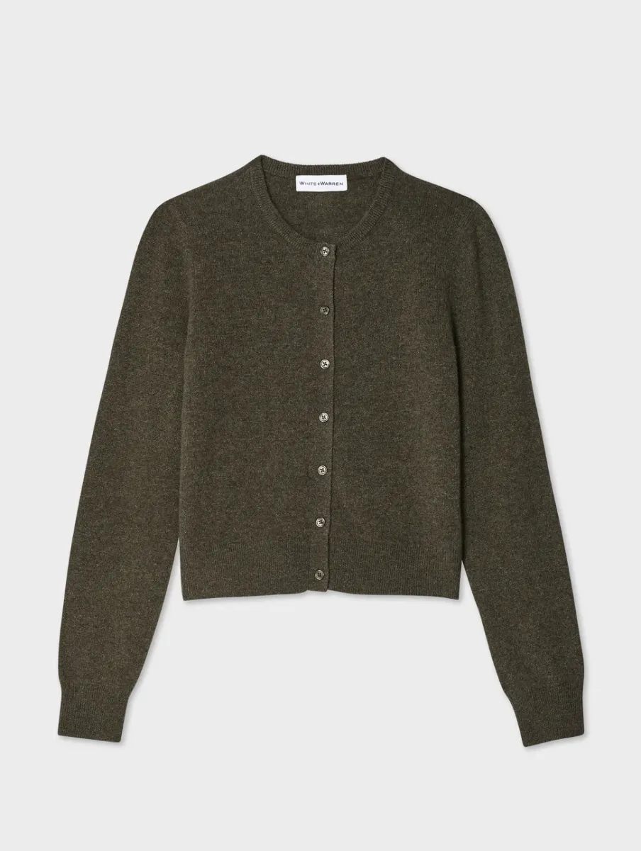 Sale White + Warren cashmere crewneck cardigan ThymeHeather