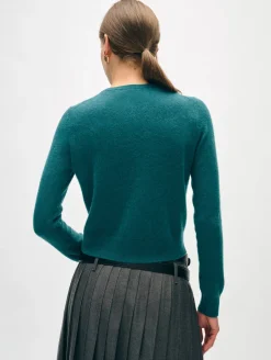 Best White + Warren cashmere crewneck cardigan JadeHeather
