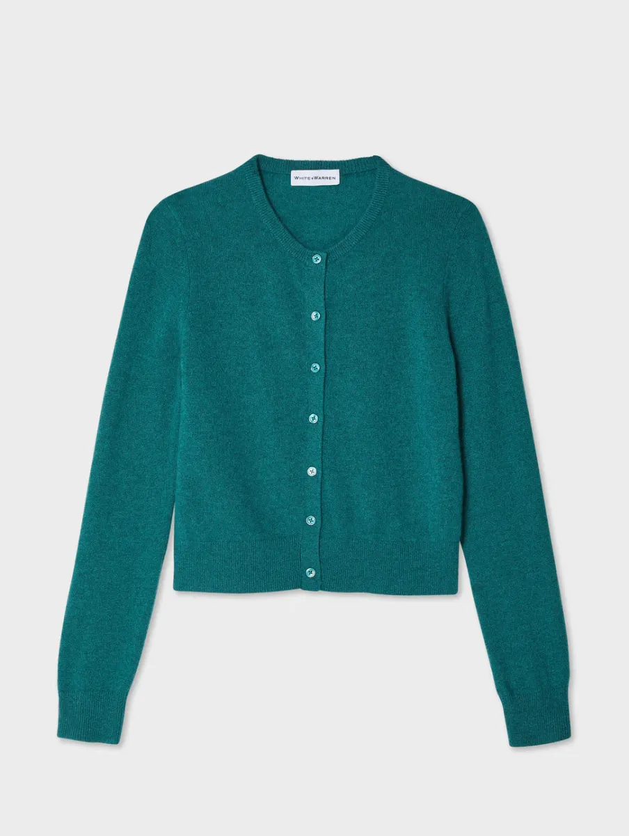 Best White + Warren cashmere crewneck cardigan JadeHeather
