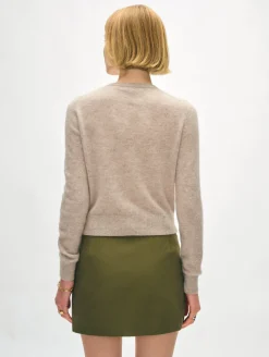 Best White + Warren cashmere crewneck cardigan SandWispHeather