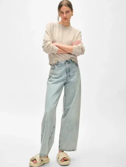 Clearance White + Warren cashmere easy sweatshirt NaturalHeather