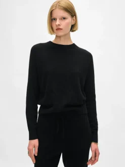 Discount White + Warren cashmere easy sweatshirt Black