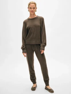 Sale White + Warren cashmere easy sweatshirt RussetBrown