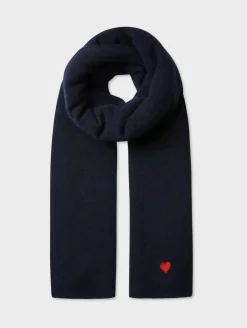 Best White + Warren cashmere heart travel wrap DeepNavy