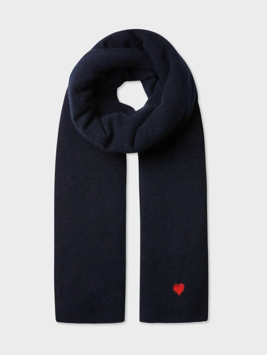 Hot White + Warren cashmere heart travel wrap DeepNavy