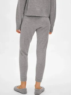 New White + Warren cashmere jogger GreyHeather