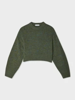 Fashion White + Warren cashmere luxe crewneck GreenMarl