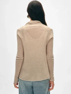 Online White + Warren cashmere mini trapeze cardigan SandWispHeather