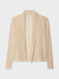 Online White + Warren cashmere mini trapeze cardigan SandWispHeather