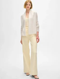 Clearance White + Warren cashmere mini trapeze cardigan SoftWhite
