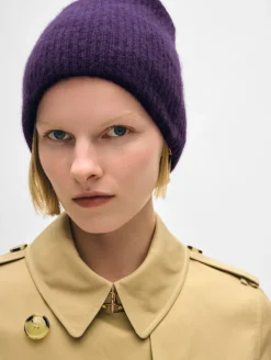 Sale White + Warren cashmere plush rib beanie MidnightViolet