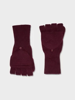 Discount White + Warren cashmere pop top glove Sangria