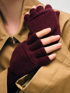 Online White + Warren cashmere pop top glove Sangria