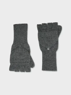 Best White + Warren cashmere pop top glove GraphiteHeather