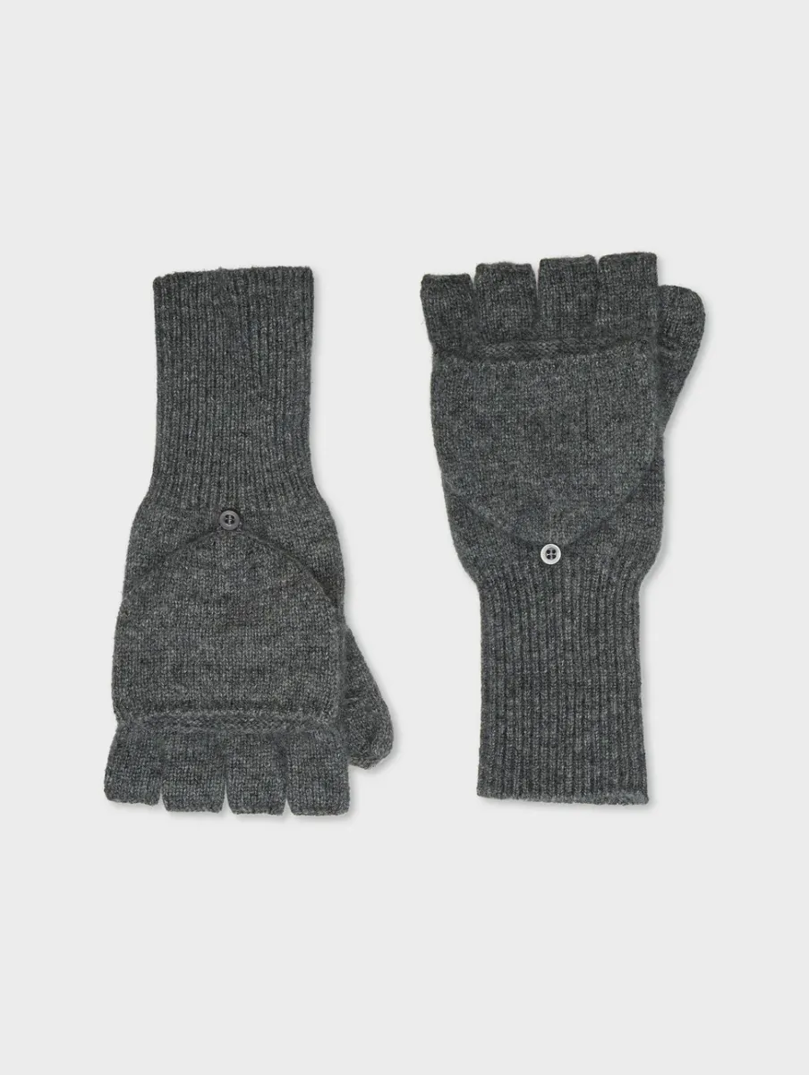 Best White + Warren cashmere pop top glove GraphiteHeather