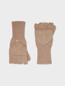 Clearance White + Warren cashmere pop top glove TrueCamel