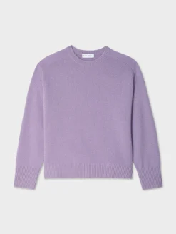 Online White + Warren cashmere saddle sleeve crewneck PurpleHaze