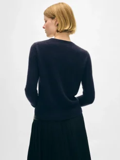 Best White + Warren cashmere shrunken crewneck DeepNavy