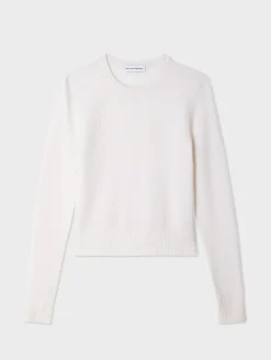 Discount White + Warren cashmere shrunken crewneck SoftWhite