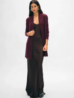 Online White + Warren cashmere trapeze cardigan Sangria