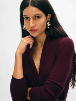 Online White + Warren cashmere trapeze cardigan Sangria