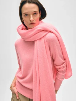 New White + Warren cashmere travel wrap PinkLemonade