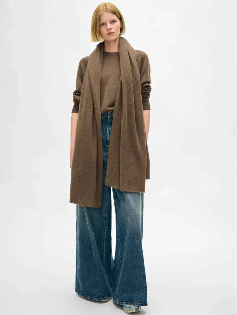 Fashion White + Warren cashmere travel wrap RussetBrown