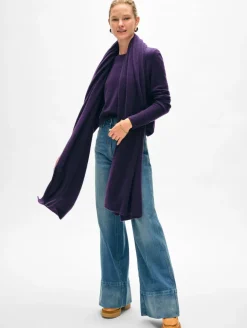 Outlet White + Warren cashmere travel wrap MidnightViolet