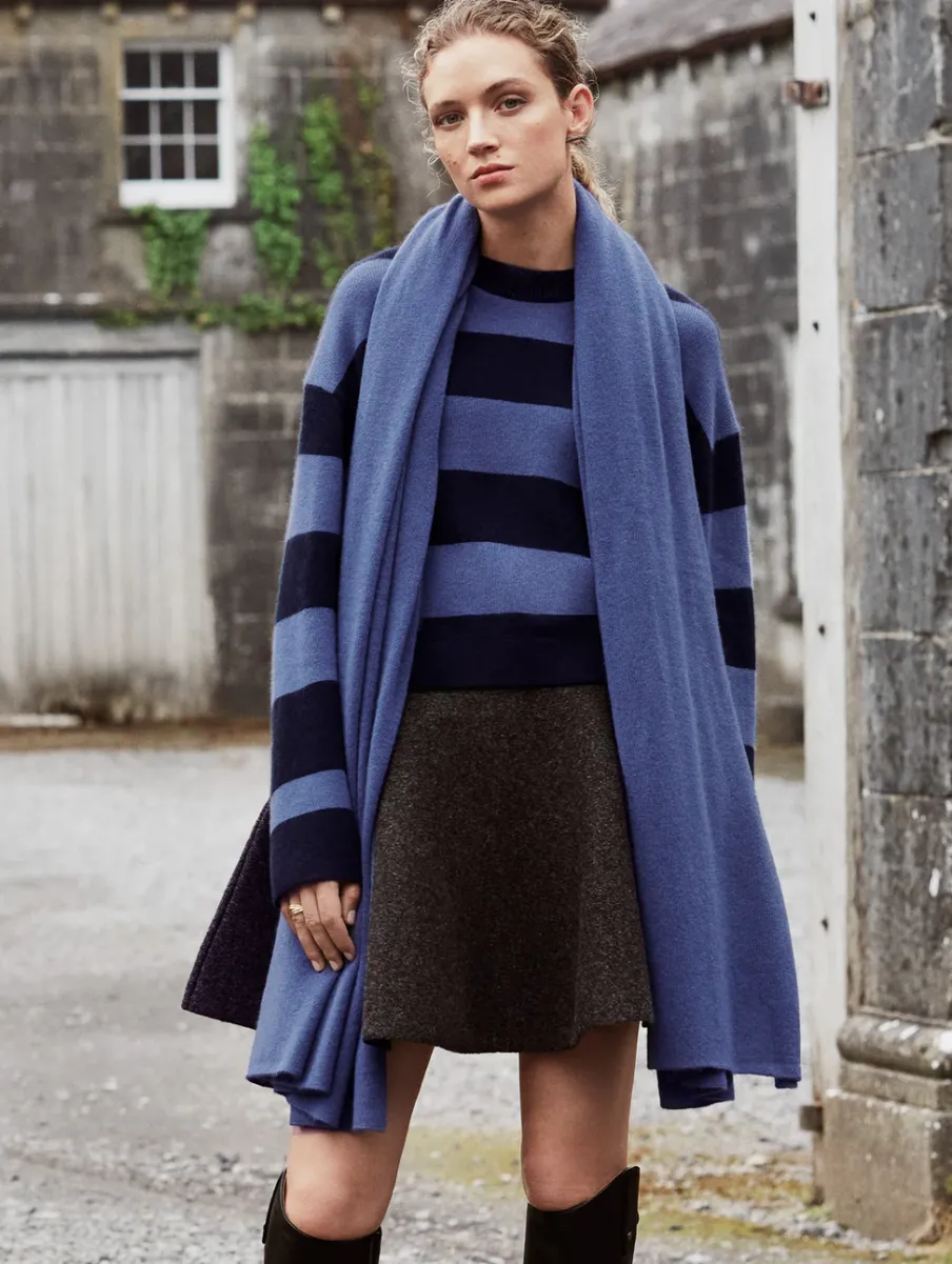 Fashion White + Warren cashmere travel wrap BlueDusk