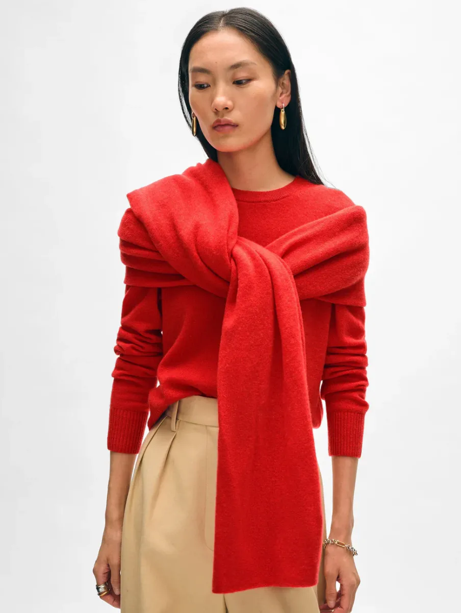 Sale White + Warren cashmere travel wrap CarmineRed