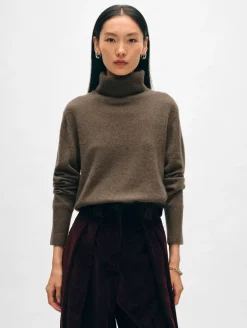 Sale White + Warren cashmere turtleneck RussetBrown