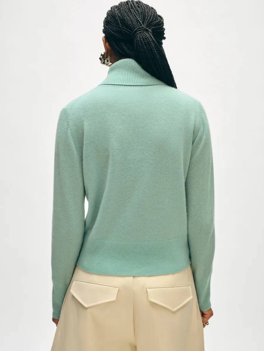 Online White + Warren cashmere turtleneck Spearmint