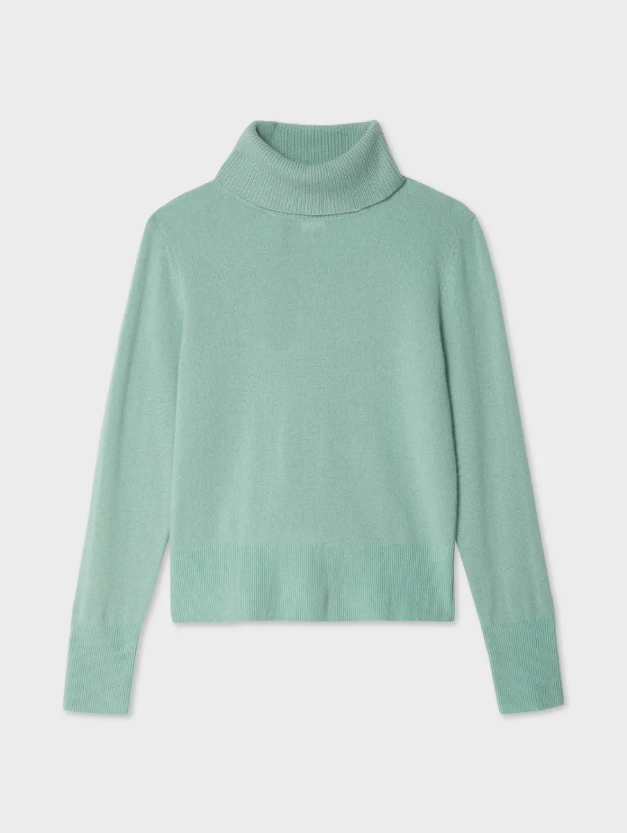 Online White + Warren cashmere turtleneck Spearmint