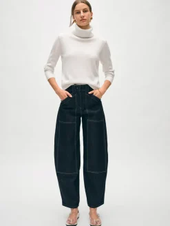 Clearance White + Warren cashmere turtleneck SoftWhite