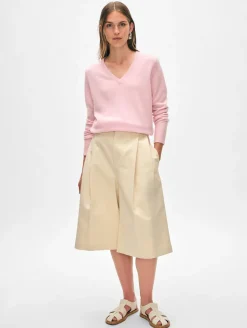 Discount White + Warren cashmere v neck Primrose