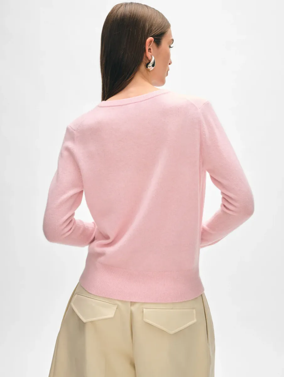 Discount White + Warren cashmere v neck Primrose
