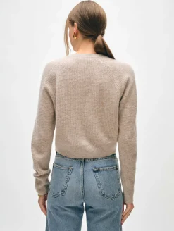 Best White + Warren cashmere waffle cardigan SandWispHeather