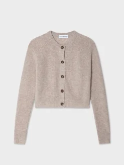 Best White + Warren cashmere waffle cardigan SandWispHeather