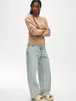 Discount White + Warren cashmere waffle sweatshirt TrueCamel