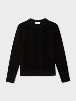 Best White + Warren cashmere waffle sweatshirt Black