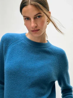 New White + Warren cashmere waffle sweatshirt BlueJean